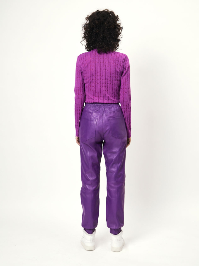 Lace jacquard knit top