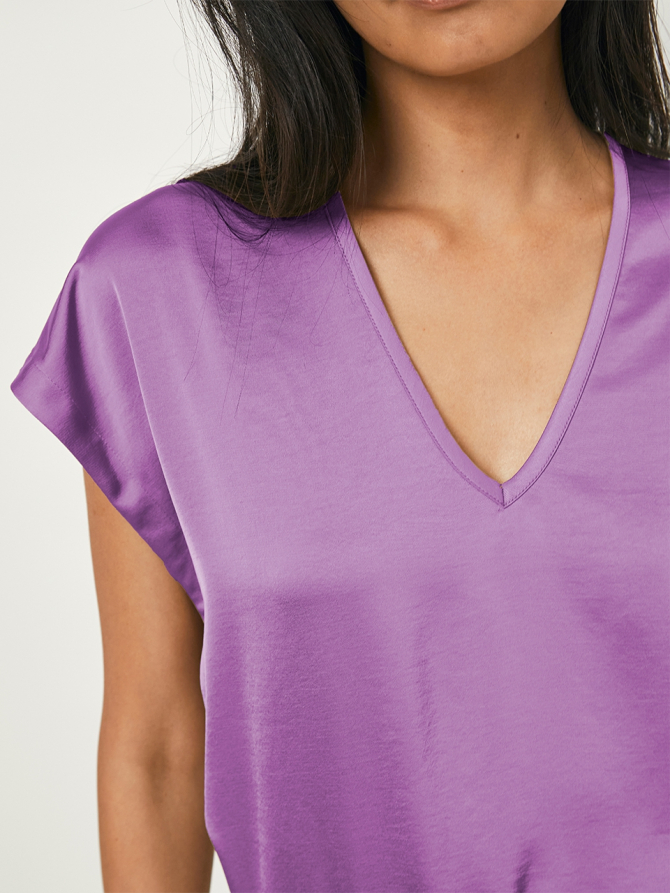 Satin V-neck